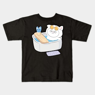 Meow No Feeling Facial Cat Bathing Kids T-Shirt